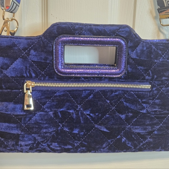 INC Velvet Blue Clutch Crossbody - Picture 9 of 15